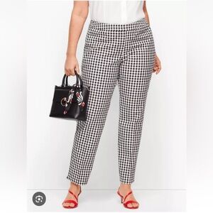 Talbots Hampshire Ankle Pant Straight Leg black & white gingham NWT Size 12
